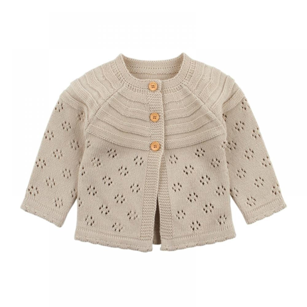 Toddler Girl Cardigan Sweater Wooden Button Cardigan for Girls,18M-6T
