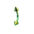 thumbnail image 1 of Green Anodized 14G Eyebrow Ring w/ Spike Ends, 1 of 7
