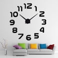 thumbnail image 3 of Farfi Modern DIY Acrylic Mirror Surface Wall Sticker Quartz Clock Living Room Decor (Black,S), 3 of 13