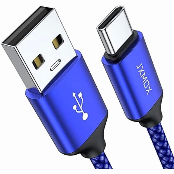 USB Type C Cable,USB A to USB C 3A Fast Charging (3.3ft 2-Pack) Braided Charge Cord Compatible with iPhone 15 16 Pro Max,Samsung Galaxy S20 S10 S9 S8,Note 9 8,A11 A20 A51,LG V30 V35,Moto Z2 Z3 (Blue)