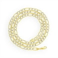 thumbnail image 2 of Nuragold 10k Real Yellow Gold Solid Figaro Link 6mm Diamond Cut Pave Chain Necklace (20"-30") Two Tone Italian Jewelry for Men, 2 of 10