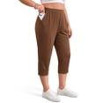 thumbnail image 3 of WellSize Plus Size Capri Pants for Women High Waisted Split Casual Lounge Pants With Pockets Summer Lightweight Cropped Pants, 3 of 7