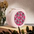 thumbnail image 6 of Yiaed Halloween Pumpkins Print Travel Jewelry Case Bridesmaid Gift Boxes Jewelry Travel Organizer Small Round Jewelry Box Mini Storage-Pink, 6 of 7