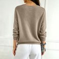 thumbnail image 4 of Gaukiv Long Sleeve Sweaters for Women Solid V Neck Slimming Lightweight Knit Pullovers Basic Blouses Layer Tops Camel 2XL, 4 of 6