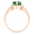 thumbnail image 4 of Halo Engagement Ring for Women - 2.36ct Simulated Emerald in 18K Rose Gold Promise Ring, 4 of 6
