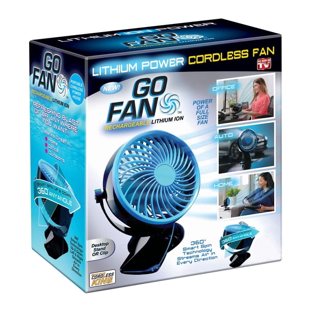 Spark Innovators Go Fan - Ventilador inalámbrico recargable de iones de litio - Como se ve en TV