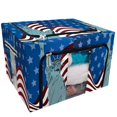 thumbnail image 1 of EREHome American flag and statue of liberty Storage Bag Clear Window Storage Bins Boxes Large Capacity Foldable Stackable Organizer With Steel Metal Frame For Bedding,Clothes,Closets, Bedrooms, 1 of 3