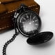 thumbnail image 3 of Reloj de bolsillo para hombre y mujer, de cuarzo, con esfera digital y superficie lisa, regalo de Navidad, color negro, reloj de bolsillo retro de cuarzo de dos caras, con tapa, 3 of 5