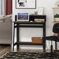thumbnail image 2 of Pemberly Row Contemporary Wood A-frame Computer Desk in Columbia Walnut, 2 of 6