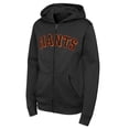 thumbnail image 2 of Youth Black San Francisco Giants Wordmark Full-Zip Fleece Hoodie, 2 of 4