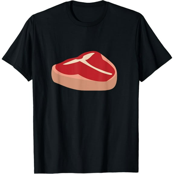 t-shirt T-Bone Steak T-Shirt Funny Random Tee Piece of Meat mens,black,women,funny,men,journey,Crew Neck, Short Sleeve,printing