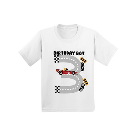 Awkward Styles Birthday Boy Race Car Toddler Shirt Race Car Birthday Party for Toddler Boys Funny Birthday Gifts for 3 Year Old 3rd Birthday T Shirt Third Birthday Outfit Race Tshirt for Birthday (Best Present For One Year Old Boy)