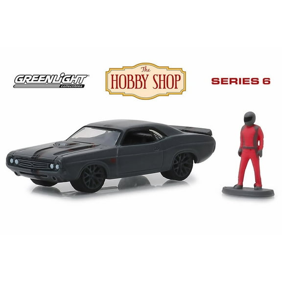 1971 Dodge Challenger with Race Car Driver, Shakedown (SEMA Concept) - Greenlight 97060D/48 - 1/64 Scale Diecast Model Toy Car