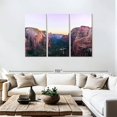 thumbnail image 3 of Elephant Stock Amazing Zion National Park Wall Art - Horizontal Multi Panel Canvas - Living Room Wall Decor - Nature Multi Panel - Brown And Pink Decor - 74" x 48", 3 of 8