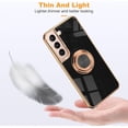 thumbnail image 6 of for Samsung Galaxy S22 Case with Screen Protector & Camera Lens Protector, Built-in 360° Rotation Ring Magnetic Stand, Luxury Shiny Plating Edge Shockproof Protective Cover (Black/Golden), 6 of 14