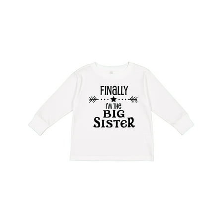 

Inktastic Finally I m the Big Sister Gift Toddler Toddler Girl Long Sleeve T-Shirt