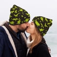 thumbnail image 5 of Lsque Cute Cartoon Dinosaurs Green Silhouette Pattern Pattern Knitted Beanie, Unisex Winter Hat, Knit Hat Winter Beanies Thick Fisherman Beanies Cuffed Plain Skull Caps, 5 of 6