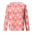 thumbnail image 4 of Womens Valentines Long Sleeve Shirts Casual Oversized Round Neck Printed Pullover Lightweight Tops Fall Clothes, 4 of 4