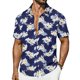 thumbnail image 2 of Ceisia Men's Tropical Floral Print Short Sleeve Button Down Hawaiian Shirt for Beach Vacation Navy M Gifts, 2 of 7