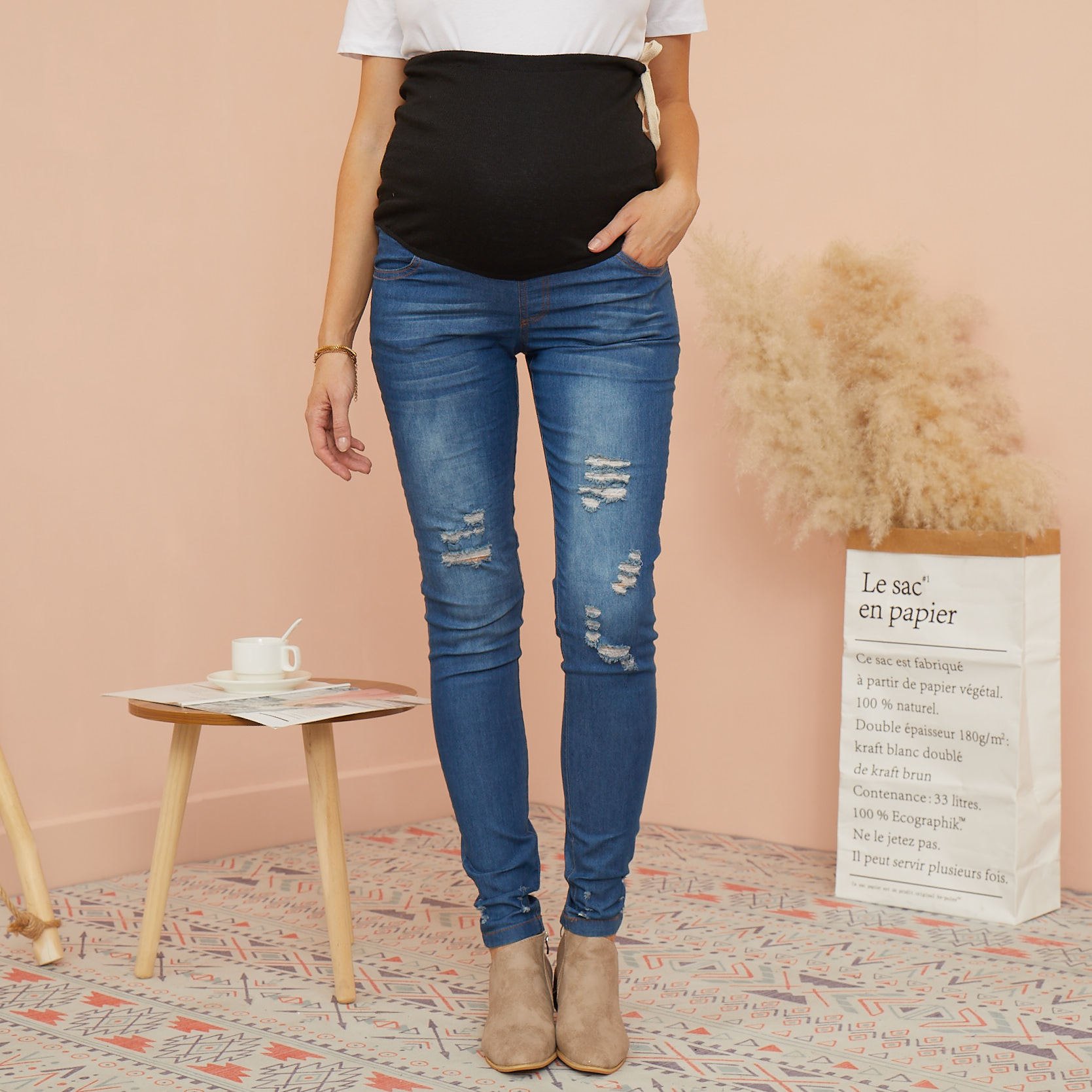 PatPat Pregnant Women Sassy Ripped 