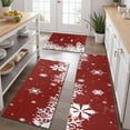 thumbnail image 2 of Red Christmas Snowflake Pattern Kitchen Rugs Sets Of 3,Kitchen Runner Rugs Non Skid Washable,Decorative Kitchen Floor Mats for Kitchen,Sink,Laundry,17"x30"+ 17"x47" + 17"x59", 2 of 6