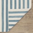 thumbnail image 4 of Home Conservatory Ladder Stripe Blue/Ivory Handwoven Wool Rug 2.5' x 8' - Blue/Ivory, 4 of 6