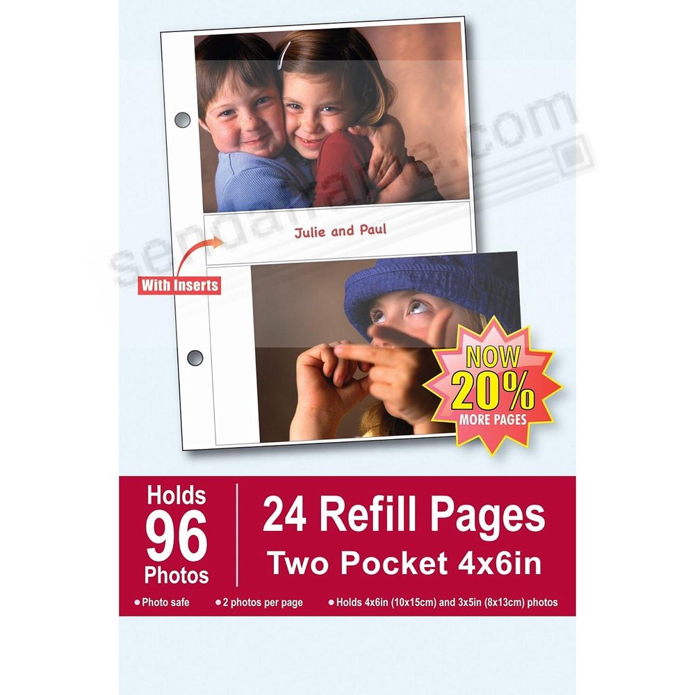 Genuine Burnes of Boston 2up pocket 2hole refills for 4x6 prints