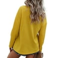 thumbnail image 2 of Faux Button Placket Sweater Yellow Large, 2 of 5
