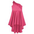 thumbnail image 6 of TiaoBug Kids Girls One Shoulder Flower Girl Wedding Bridesmaid Dress Sleeveless Princess High Low Dresses Rose 12, 6 of 6