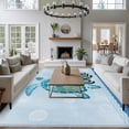 thumbnail image 3 of Large Area Rugs for Living Room Bedroom, Teal Sea Turtle 5'x8' Rug Washable Carpet Runner Indoor Outdoor, Coastal Ocean Summer Ocean Waves Non Slip Floor Mats Rug for Kitchen, Bathroom, 3 of 8