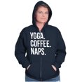 thumbnail image 4 of Yoga Coffee Naps Meditation Fitness Womens Plus Size Graphic Zipper Hoodie Brisco Brands 5X, 4 of 5