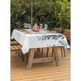 thumbnail image 3 of Outdoor Tablecloth with Umbrella Hole for Patio/Picnic/Party/Camping, Blue Teal Eucalyptus Waterproof Table Cloth Rectangle Table Cover Washable, Weeping Botanical Leaf Watercolor (60"x 84"), 3 of 8