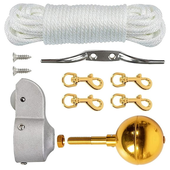 3Inch Flagpole Ball Top 2Inch Flag Truck With Nylon Pulley For 1.6-2Inch Poles