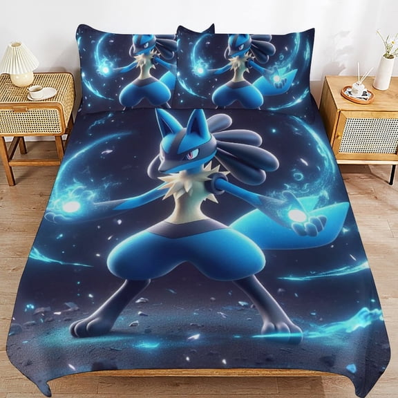 Duvet Cover Bedding Set Cartoon Print Soft Quilt Cover 3 Pieces, 1 Comforter Cover & 2 Pillowcases for Kids Teens Boys Girls Room Decor 86"x70"