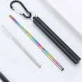thumbnail image 6 of Hloma 1 Set Telescopic Portable Drinking Straw Stainless Steel Comfortable Grip Collapsible Colorful Drinking Straw for Kitchen, 6 of 8