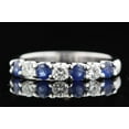 thumbnail image 5 of Silver & Stone Jewels Blue cz Round Wedding Women's Eternity Ring In 14K White Gold Plated, 5 of 5