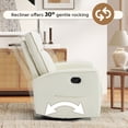 thumbnail image 4 of Bonzy Home 360° Swivel Rocker Recliner Chair, Manual PU Leather Reclining Chair with Side Pocket, Nursery Rocking Chair with Padded Armrest and Backrest for Living Room, Bedroom, Cream White, 4 of 8