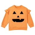 thumbnail image 1 of Sudadera con capucha de calabaza de Halloween para niños, bonita y cómoda, con mangas con volantes para niñas y niños, 1 of 7