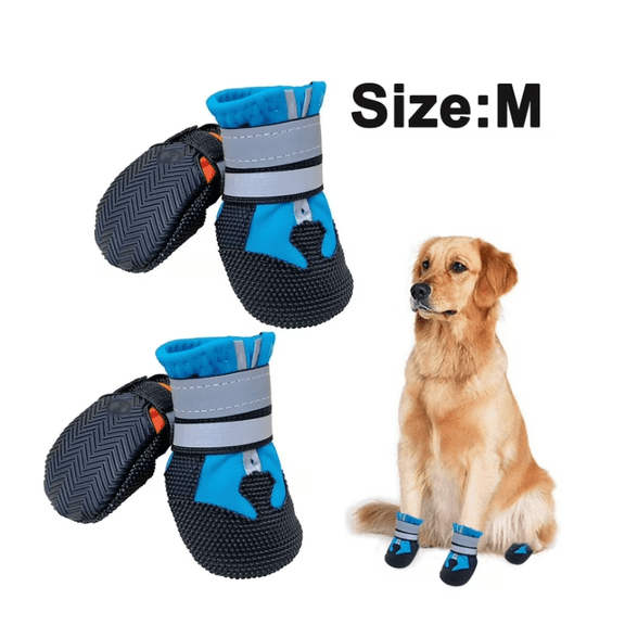 Dog Boots for Dogs Non-Slip, Waterproof Dog Booties for Outdoor, Dog Shoes for Medium to Large Dogs with Rugged Sole - (Blue,M)