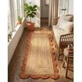 thumbnail image 3 of Sivi 2 x 5 Feet Handmade Scallop Braided Jute Rug - Natural Jute Runner Rug, 3 of 15