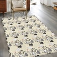 thumbnail image 2 of 3'x5' Rug for Living Room Bedroom, Easter Rabbit Washable Area Rugs Non-Slip Carpet Mats, Cartoon Cute Bunny Sketch on Yellow Indoor Low Pile Area Rug Runner for Kitchen, Mudroom, 2 of 8