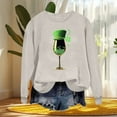 thumbnail image 6 of Craaazy Women's St. Patrick's Day Love Heart Printed Crewneck Long Sleeve Shirts Gifts, 6 of 8