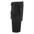 thumbnail image 4 of Lispipm Women's Off Shoulder Dress Maternity Long Sleeve Bodycon Dress Summer Stretchy Midi Dresses for Shopping Travel Black XXL, 4 of 8