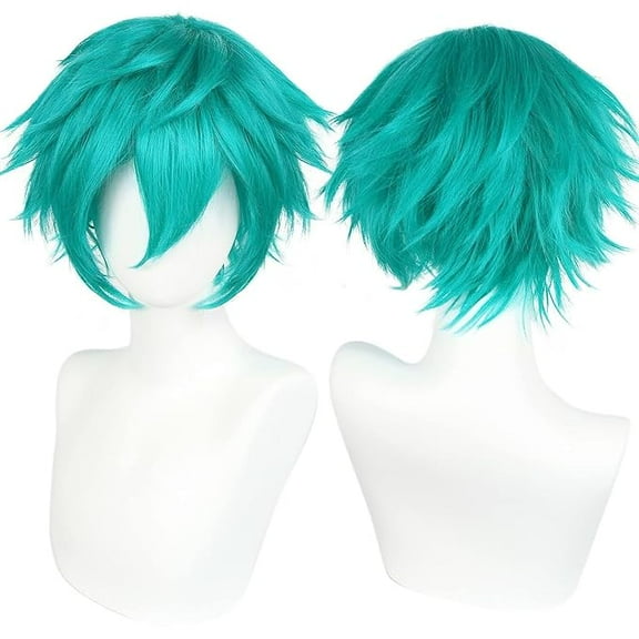 My Costume Wigs Anime Cosplay Green Short Spikey Wig Halloween, Dress Up