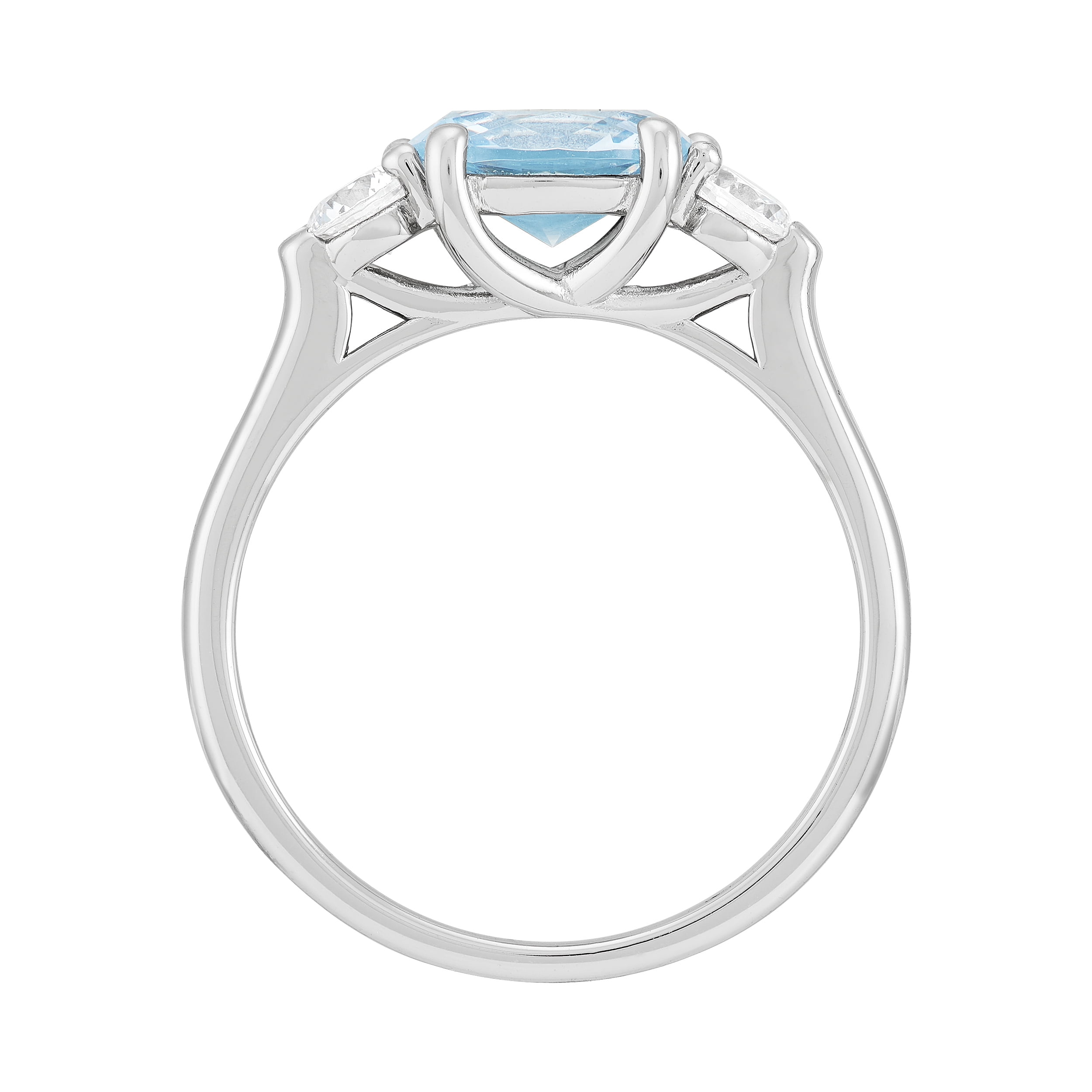 Brilliance Fine Jewelry Oval Simulated Aquamarine Ring in Sterling Silver