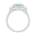 thumbnail image 3 of Brilliance Fine Jewelry Oval Simulated Aquamarine Ring in Sterling Silver, 3 of 4
