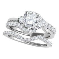 Aonejewelry 1.25 Ct. Halo Antique Design Engagement Bridal Set Diamond Ring Crafted In 14k Solid White Gold