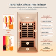DYNAMIC SAUNAS Barcelona 1 to 2 Person Low EMF FAR Infrared Home Sauna
