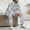 thumbnail image 7 of Daiia Indigo Tie Dye for Men's Long-Sleeved Pajama Set – Soft & Comfortable Sleepwear Button-Up Pajamas Cozy Lounge Wear-Large, 7 of 7