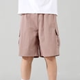 thumbnail image 4 of ITSAME Boys Cargo Shorts Quick-Dry Multi-Pocket Loose Fit Summer Outdoor Casual Shorts Pink Size 4, 4 of 8